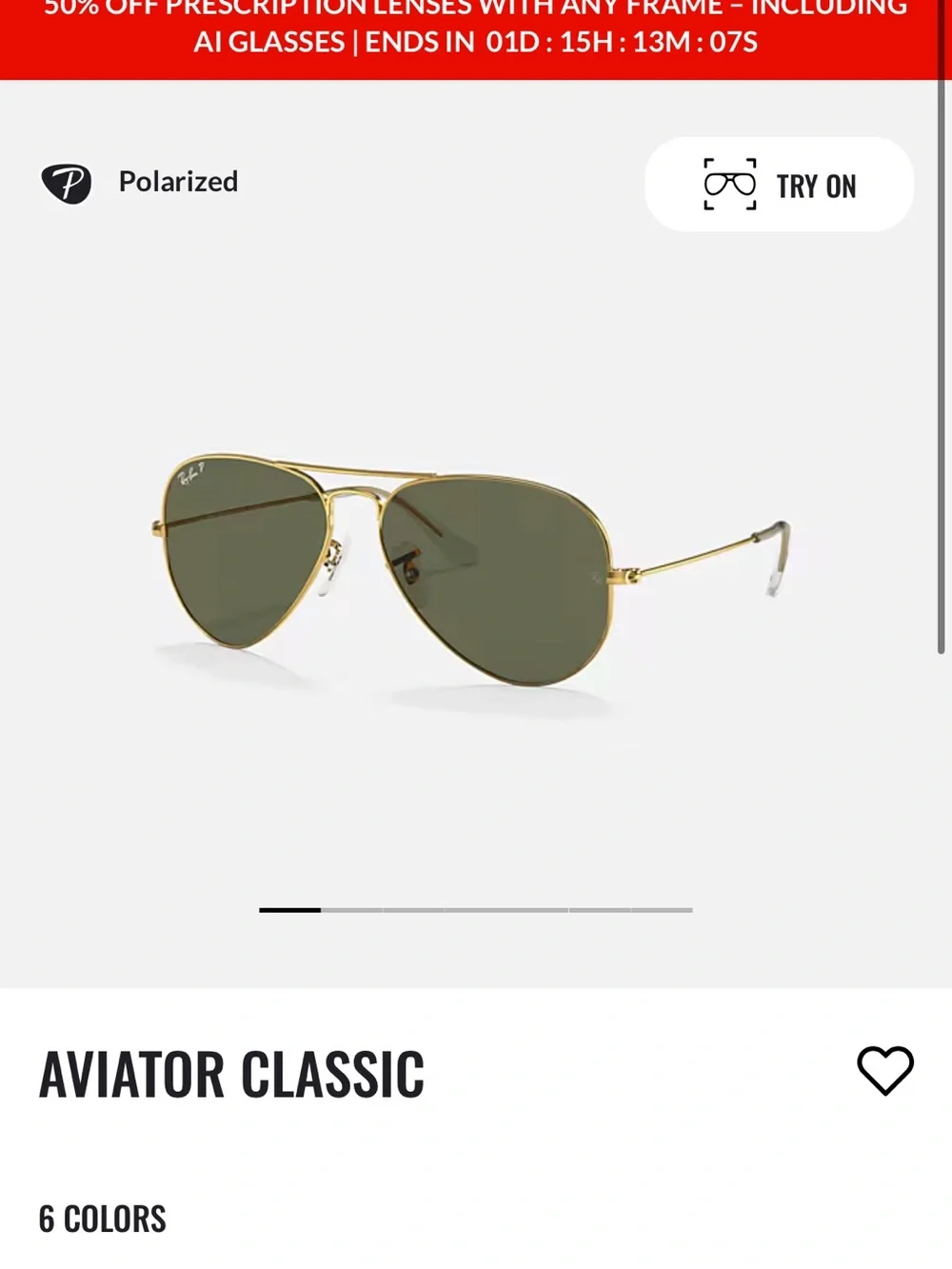 Ray-Ban Gold Frame Sunglasses with Green Lenses